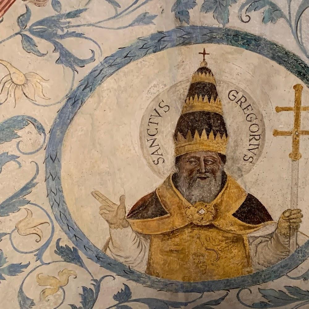 A painting of Saint Gregory in a church.